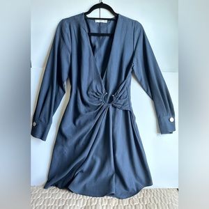 MNG Mango Crossover Long Sleeve Dress Blue Size 4